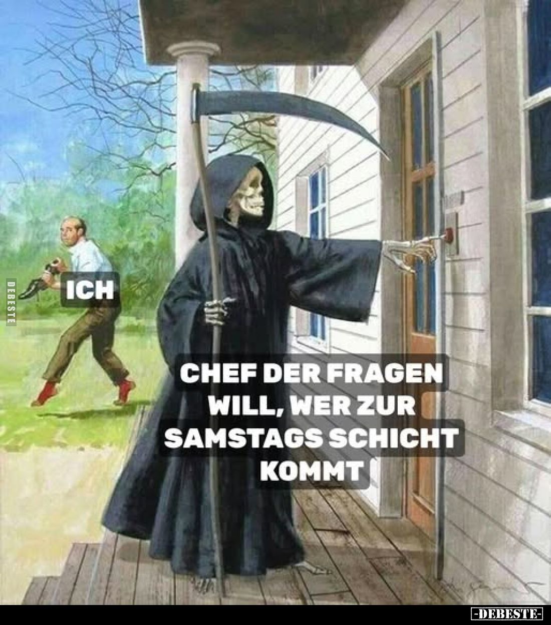 Chef der fragen will, wer zur samstags Schicht kommt.