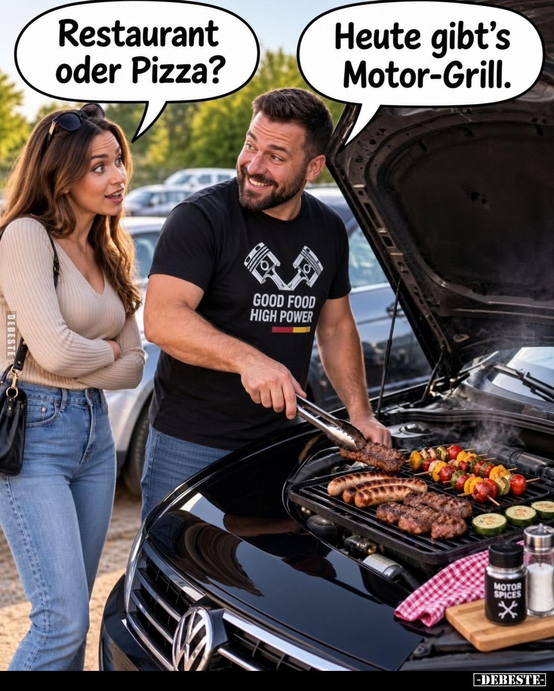Restaurant oder Pizza?
Heute gibt's Motor-Grill.