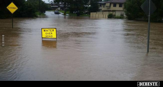 Water over road