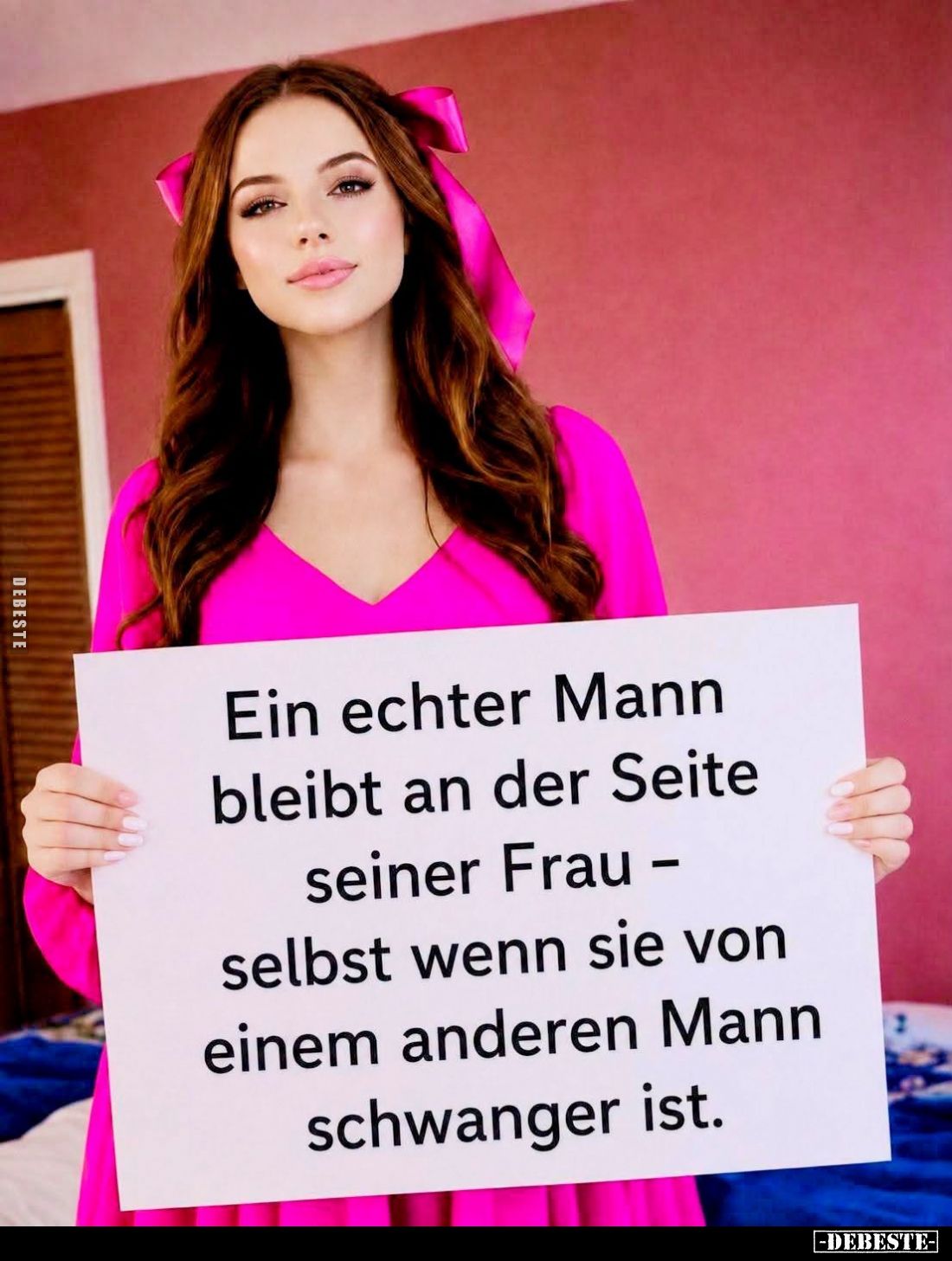 Ein echter Mann bleibt an der Seite seiner Frau - selbst wenn sie von einem anderen Mann schwanger ist.