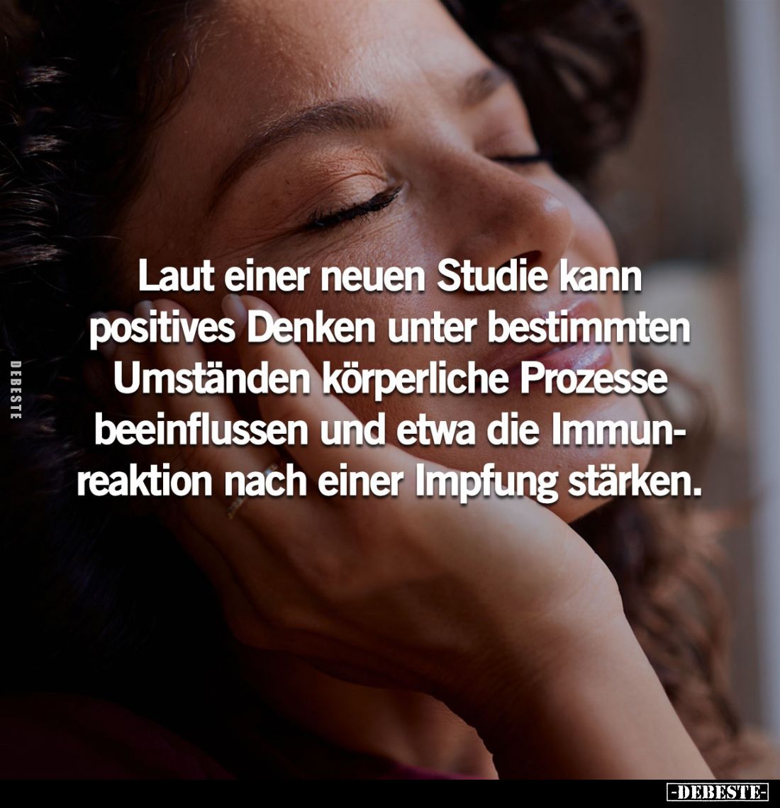 Laut einer neuen Studie kann positives Denken unter bestimmten
Umständen körperliche Prozesse beeinflussen und etwa die Immu...