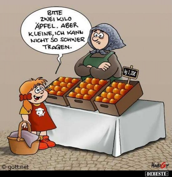 Bitte zwei Kilo Äpfel. Aber kleine.. - Lustige Bilder | DEBESTE.de