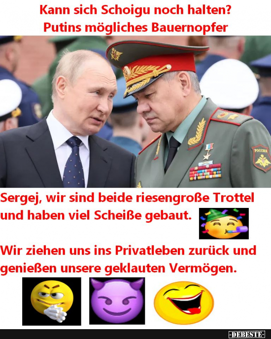 Putin und Schoigu, die größten Militärgenies Russlands - Lustige Bilder | DEBESTE.de