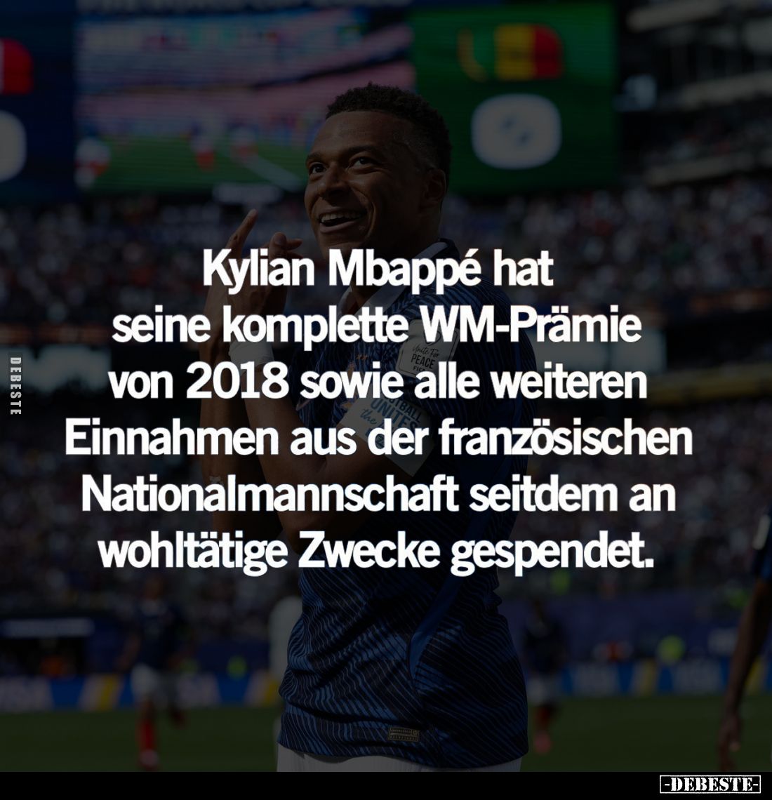 Kylian Mbappé hat seine komplette WM-Prämie von 2018 sowie alle weiteren Einnahmen aus der französischen Nationalmannschaft s...
