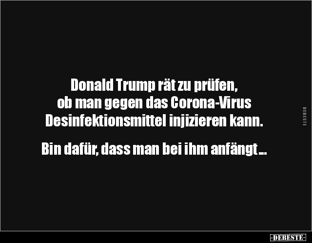 Donald Trump rät zu prüfen, ob man gegen das.. - Lustige Bilder | DEBESTE.de