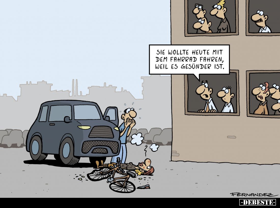 Sie wollte heute mit dem Fahrrad fahren, weil es gesünder ist.