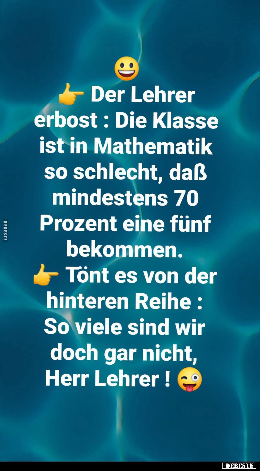 Der Lehrer erbost: Die Klasse ist in Mathematik... - Lustige Bilder | DEBESTE.de