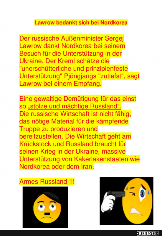 Putin bettelt um die Unterstützung seiner Kakerlakenfreunde - Lustige Bilder | DEBESTE.de