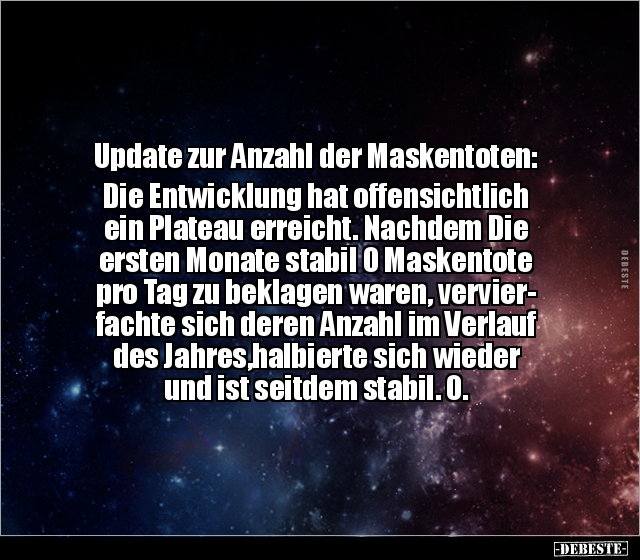 Update zur Anzahl der Maskentoten: Die Entwicklung hat.. - Lustige Bilder | DEBESTE.de