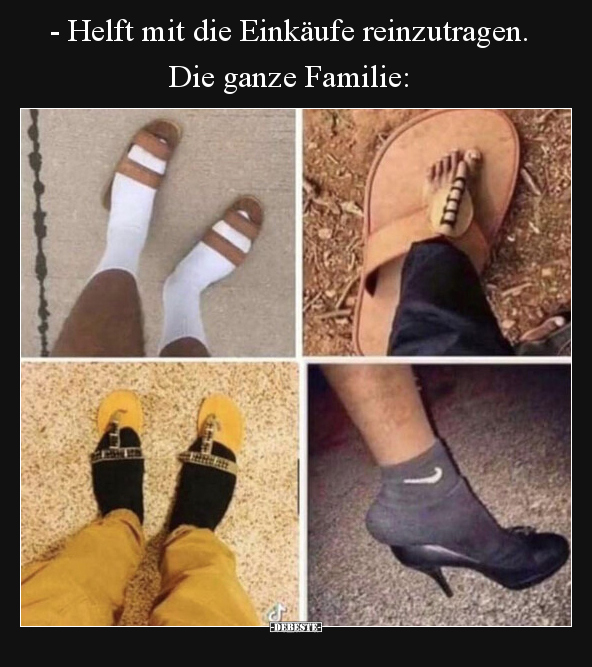 - Helft mit die Einkäufe reinzutragen. Die ganze Familie: