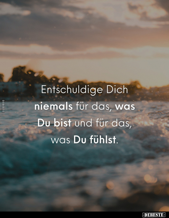 Entschuldige Dich niemals für das, was Du bist und für das.. - Lustige Bilder | DEBESTE.de