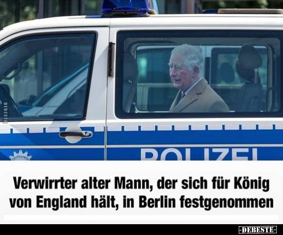 Verwirrter alter Mann, der sich für König von England hält.. - Lustige Bilder | DEBESTE.de