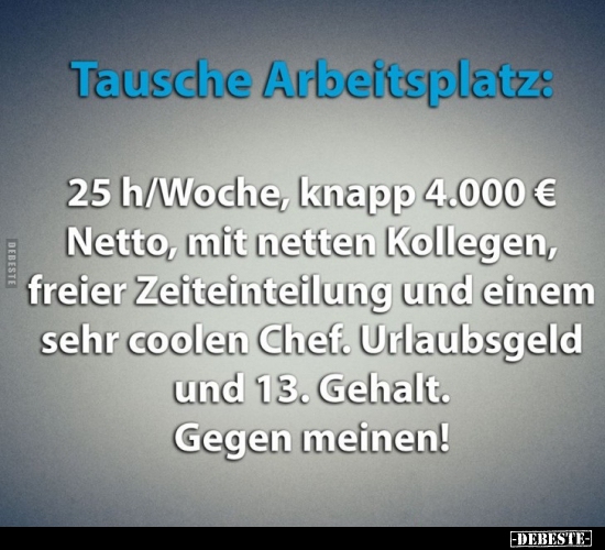 Tausche Arbeitsplatz..