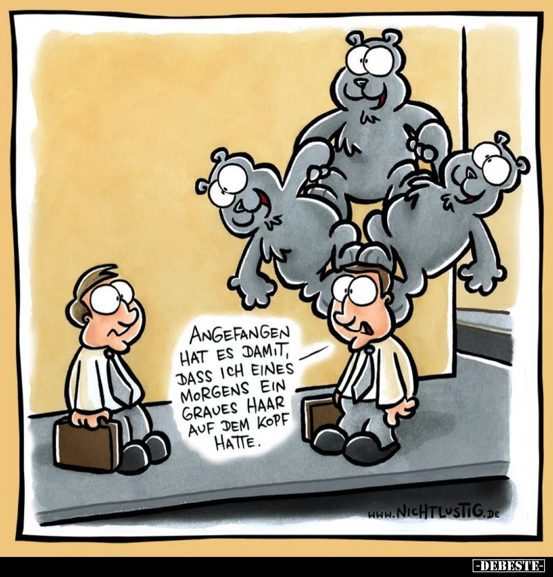 Angefangen hat es damit, dass ich eines Morgens ein graues Haar auf dem Kopf hatte.