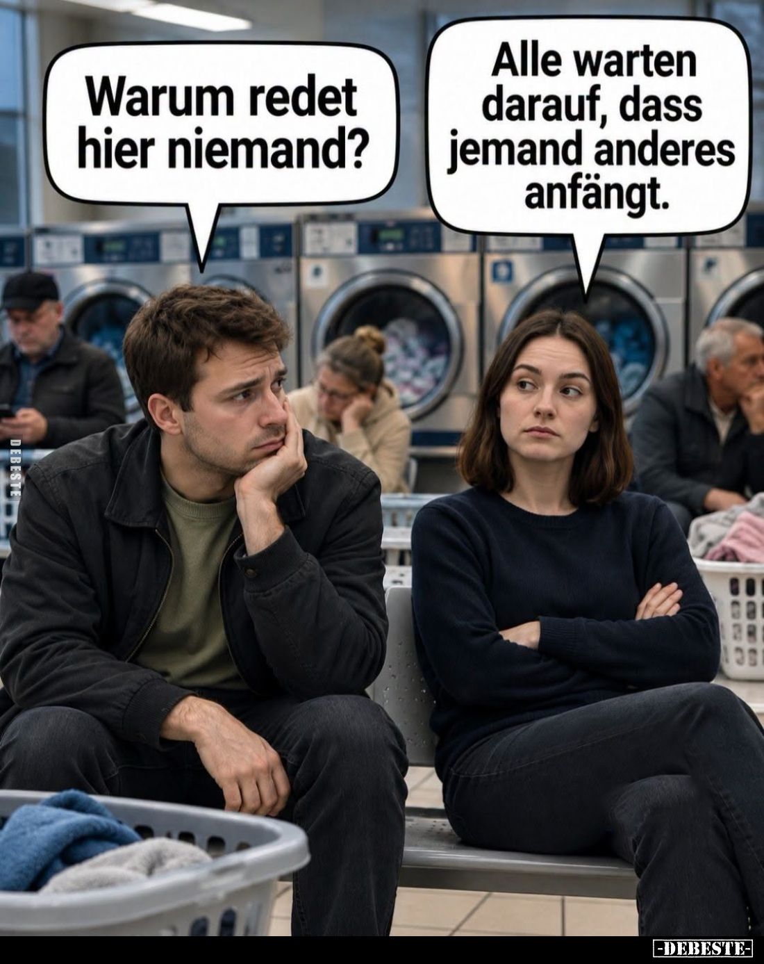 Warum redet hier niemand? -
Alle warten darauf, dass jemand anderes anfängt.
