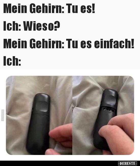 Mein Gehirn: Tu es! Ich: Wieso?...