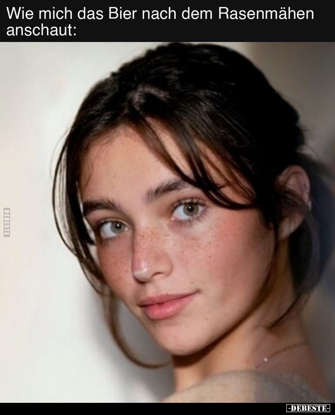 Wie mich das Bier nach dem Rasenmähen anschaut