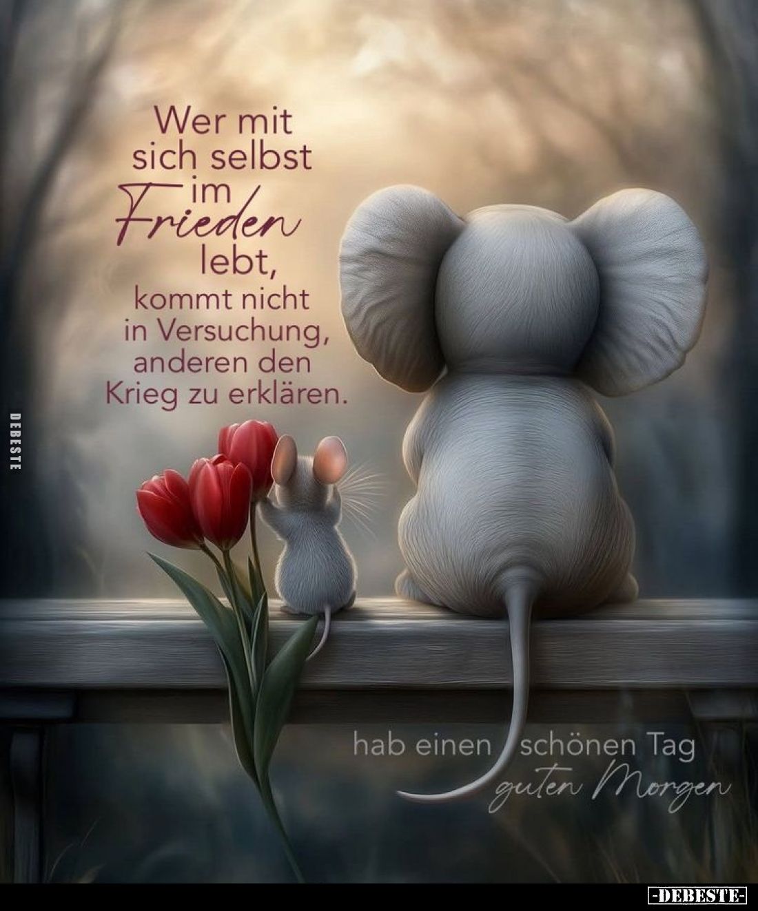 Wer mit sich selbst
Frieden lebt, kommt nicht in Versuchung, anderen den Krieg zu erklären.