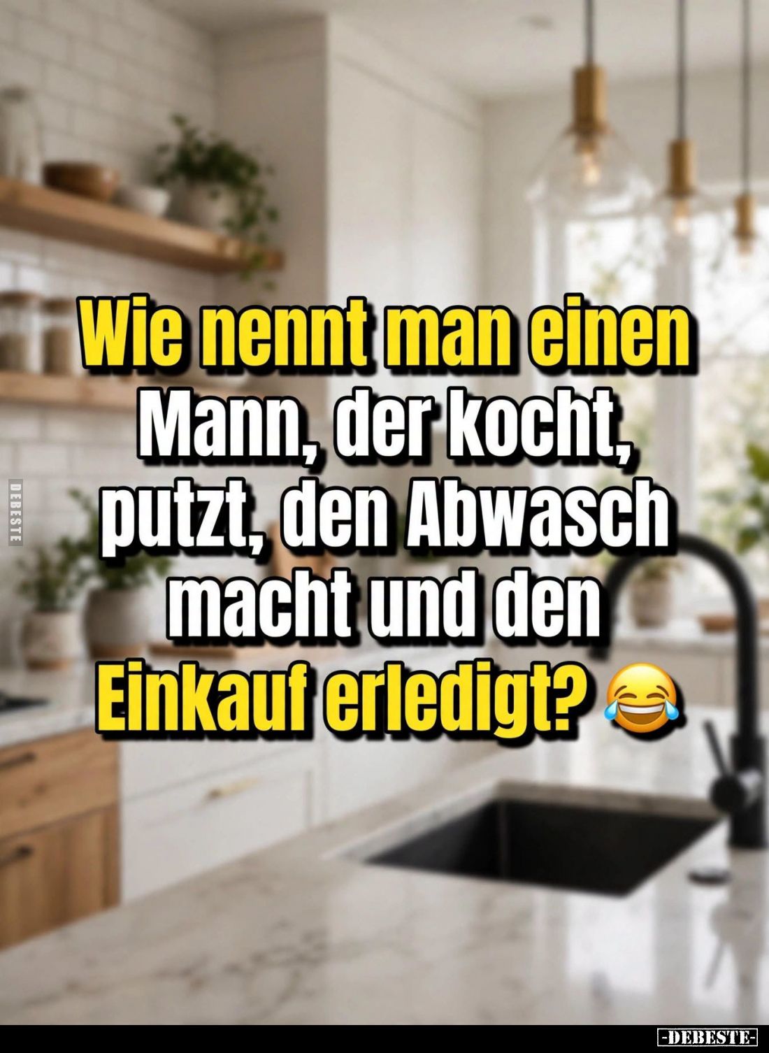 Wie nennt man einen Mann, der kocht, putzt, den Abwasch macht und den Einkauf erledigt?