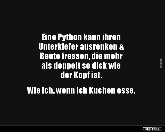 Eine Python kann ihren Unterkiefer ausrenken & Beute.. - Lustige Bilder | DEBESTE.de