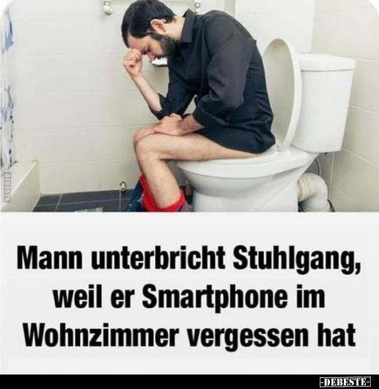 Mann unterbricht Stuhlgang, weil er Smartphone im.. - Lustige Bilder | DEBESTE.de