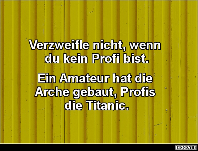 Verzweifle nicht, wenn du kein Profi bist.. - Lustige Bilder | DEBESTE.de