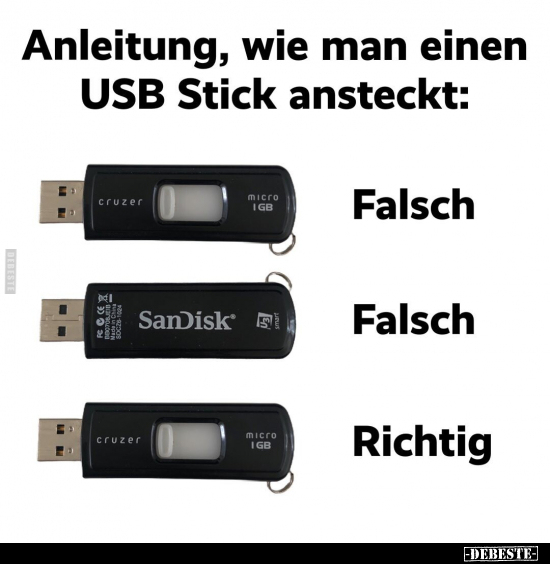 Anleitung, wie man einen USB Stick ansteckt.. - Lustige Bilder | DEBESTE.de