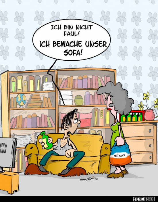 Ich bin nicht faul! Ich bewache unser Sofa!.. - Lustige Bilder | DEBESTE.de