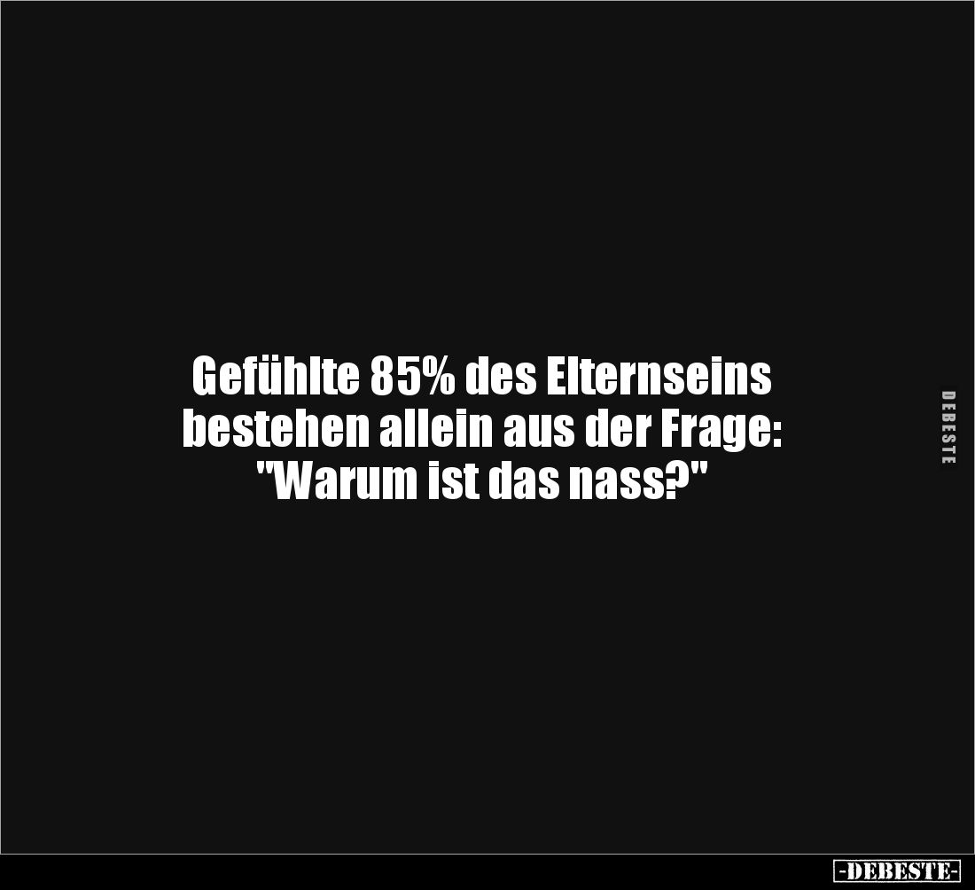 Gefühlte 85% des Elternseins
bestehen allein aus der Frage:
"Warum ist das nass?"
