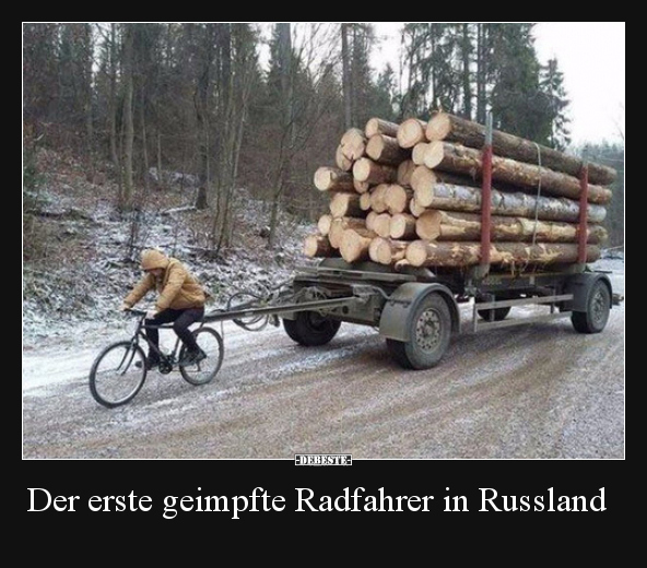 Der erste geimpfte Radfahrer in Russland.. - Lustige Bilder | DEBESTE.de