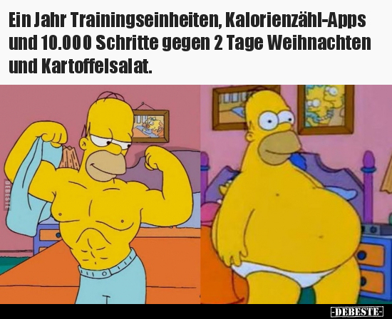 Ein Jahr Trainingseinheiten, Kalorienzähl-Apps und 10.000.. - Lustige Bilder | DEBESTE.de