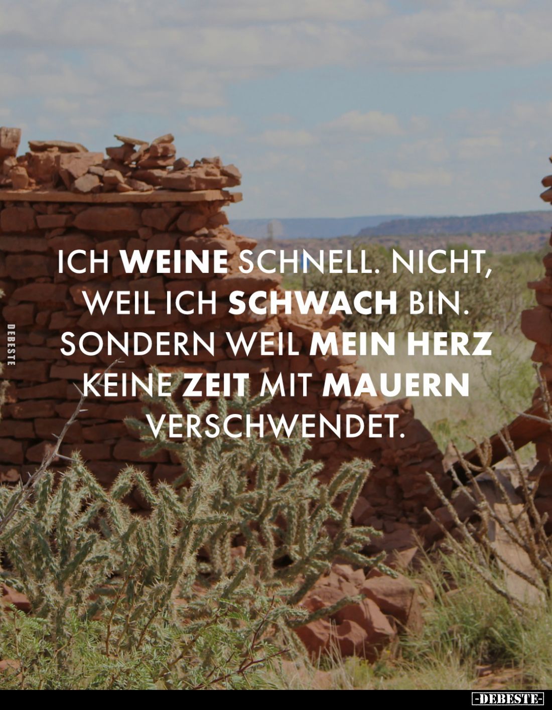 Ich weine schnell. Nicht, weil ich schwach bin. Sondern weil mein Herz keine Zeit mit Mauern verschwendet.