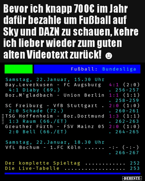 Bevor ich knapp 700€ im Jahr dafür bezahle um Fußball auf.. - Lustige Bilder | DEBESTE.de