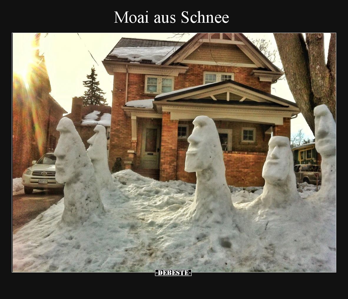 Moai aus Schnee