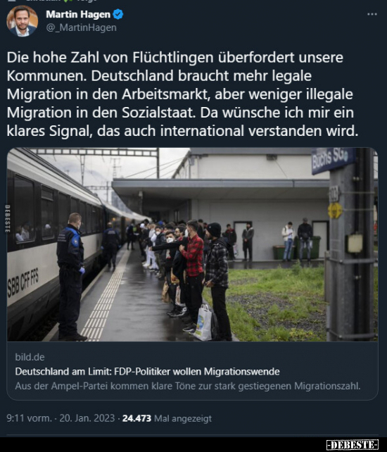 Die hohe Zahl von Flüchtlingen überfordert unsere Kommunen... - Lustige Bilder | DEBESTE.de