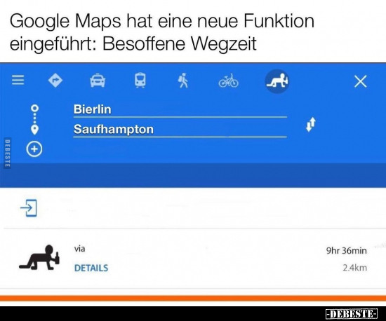 Google Maps hat eine neue Funktion eingeführt: Besoffene.. - Lustige Bilder | DEBESTE.de