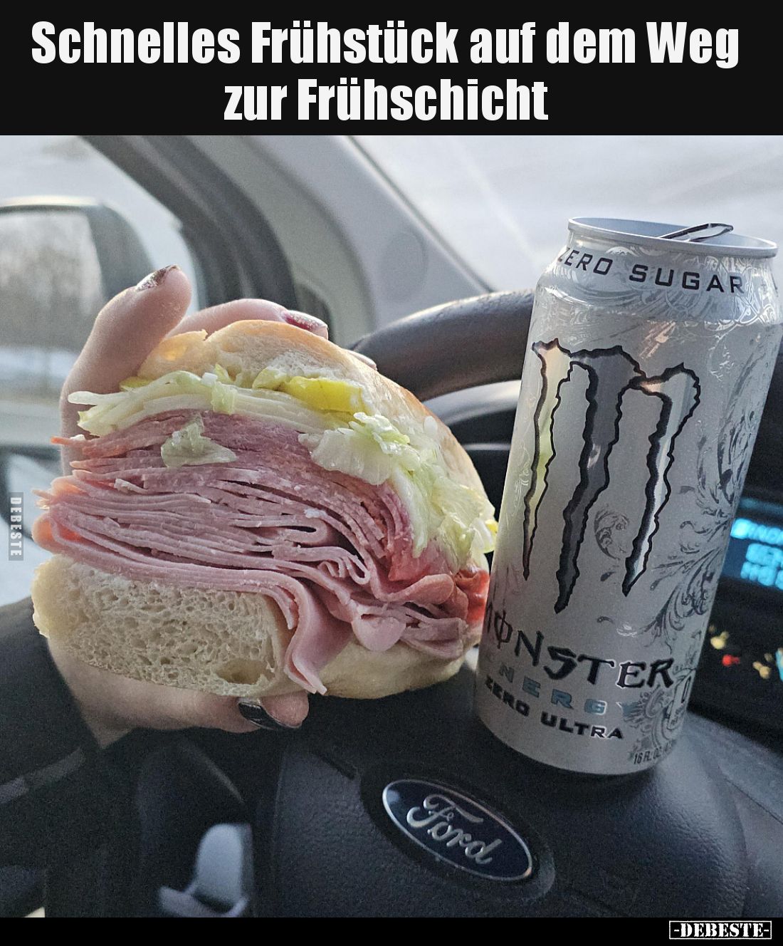 Schnelles Frühstück auf dem Weg zur Frühschicht