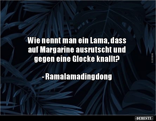 Wie nennt man ein Lama, dass auf Margarine ausrutscht.. - Lustige Bilder | DEBESTE.de