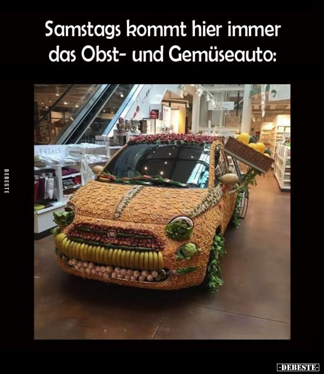 Samstags kommt hier immer das Obst- und Gemüseauto: