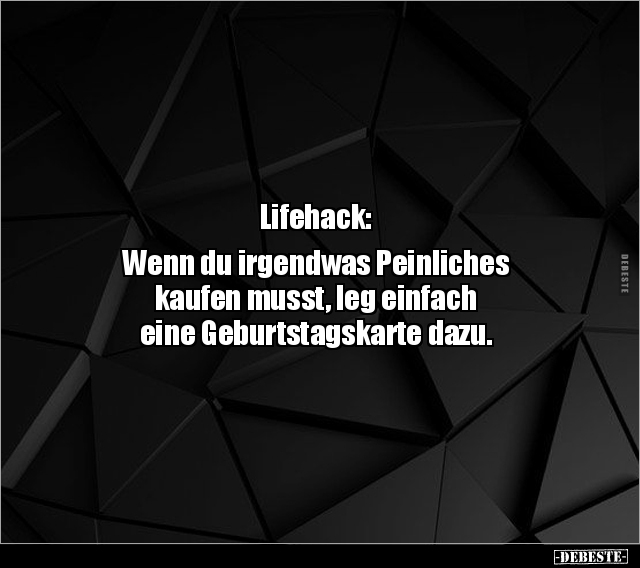 Lifehack: Wenn du irgendwas Peinliches kaufen musst, leg.. - Lustige Bilder | DEBESTE.de