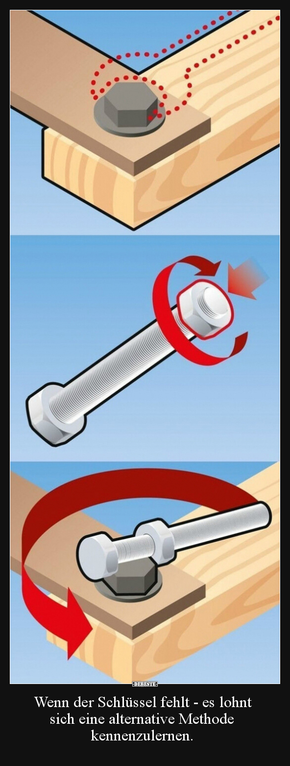 Wenn der Schlüssel fehlt - es lohnt sich
eine alternative Methode kennenzulernen.