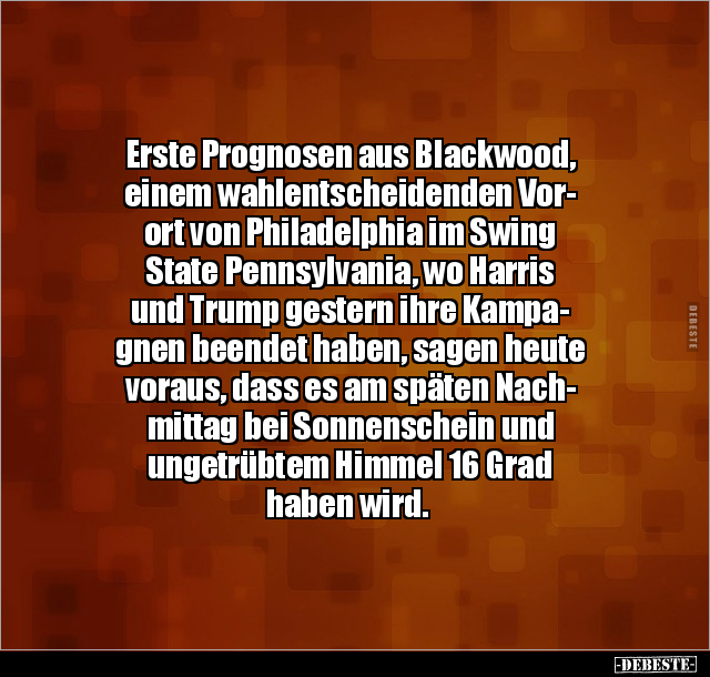 Erste Prognosen aus Blackwood, einem wahlentscheidenden.. - Lustige Bilder | DEBESTE.de