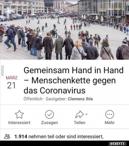 Gemeinsam Hand in Hand. Menschenkette gegen das.. - Lustige Bilder | DEBESTE.de