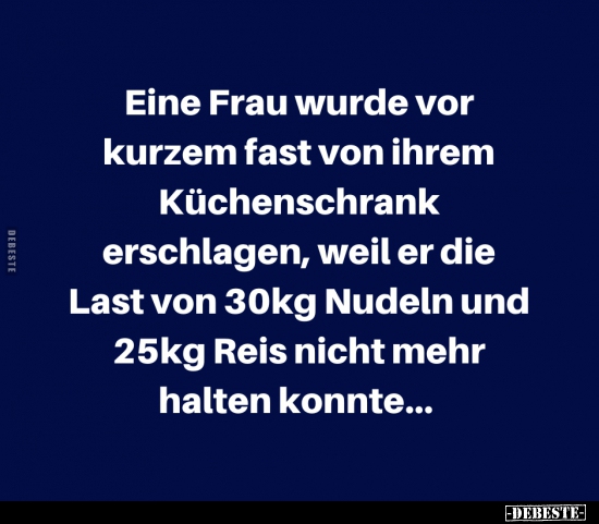 Eine Frau wurde vor kurzem fast von ihrem Küchenschrank..