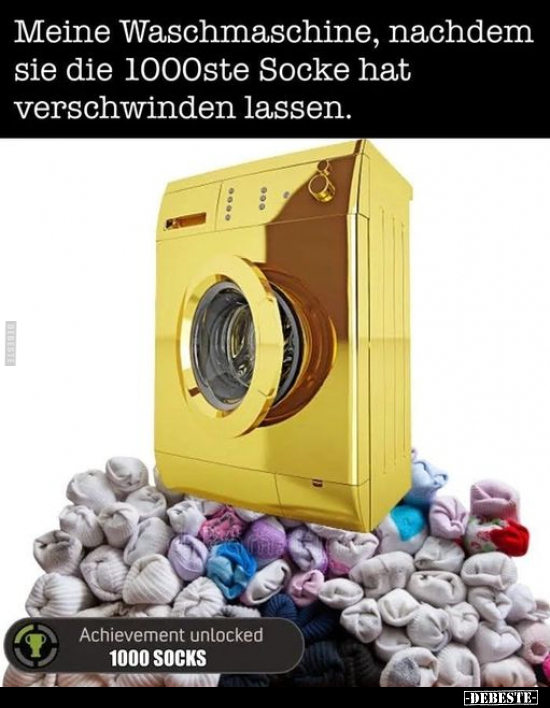 Meine Waschmaschine, nachdem sie die 1000ste Socke.. - Lustige Bilder | DEBESTE.de