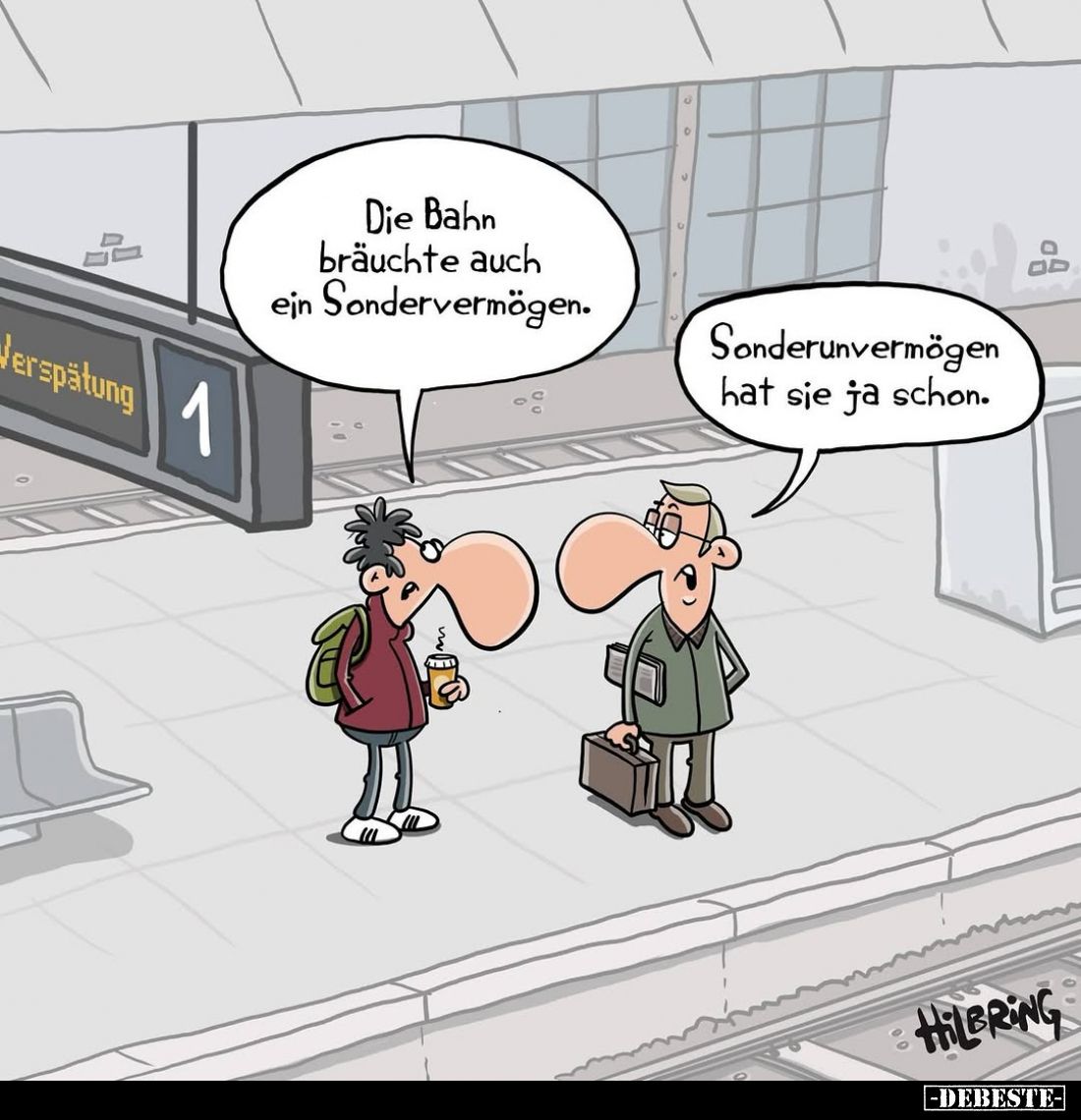 Die Bahn bräuchte auch ein Sondervermögen.

Sonderunvermögen hat sie ja schon.