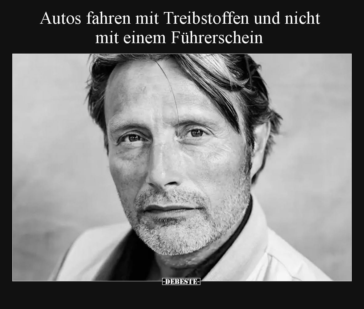 Autos fahren mit Treibstoffen und nicht mit einem Führerschein