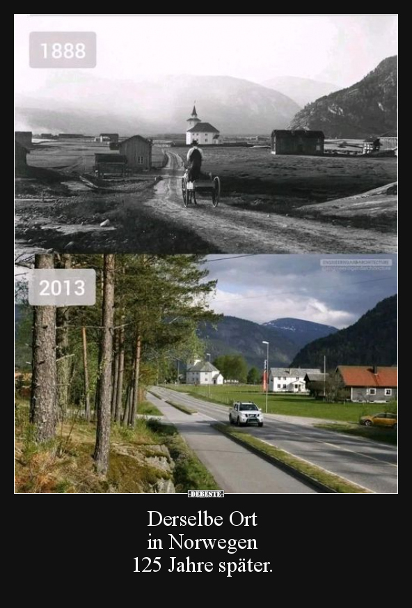 Derselbe Ort in Norwegen 125 Jahre später... - Lustige Bilder | DEBESTE.de
