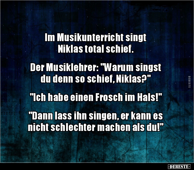 Im Musikunterricht singt Niklas total schief.. - Lustige Bilder | DEBESTE.de