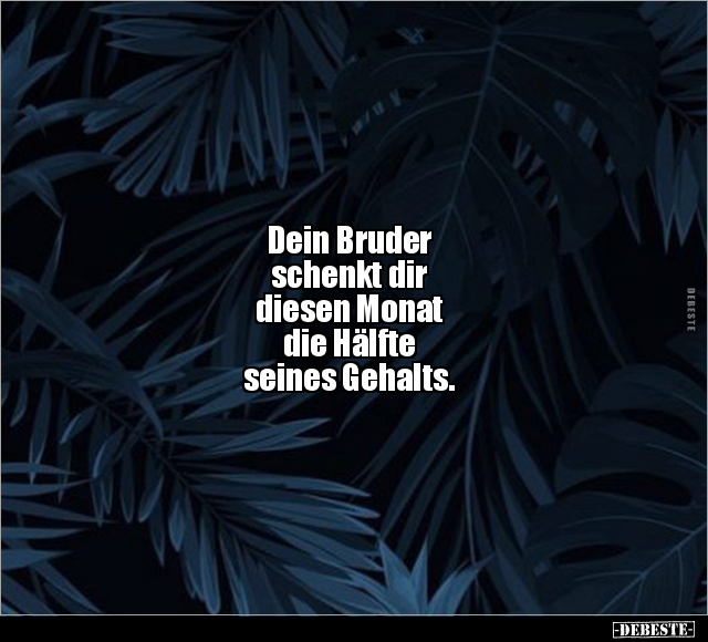 Dein Bruder schenkt dir diesen Monat die Hälfte seines.. - Lustige Bilder | DEBESTE.de